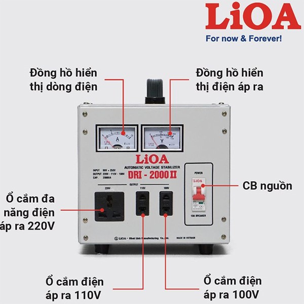 Hướng dẫn sử dụng ổn áp LiOA DRI-2000II