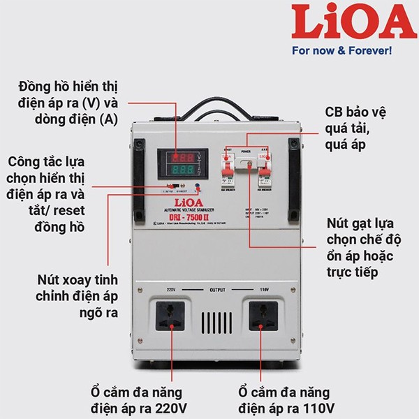 Hướng dẫn sử dụng ổn áp LiOA 7,5KVA dải 90