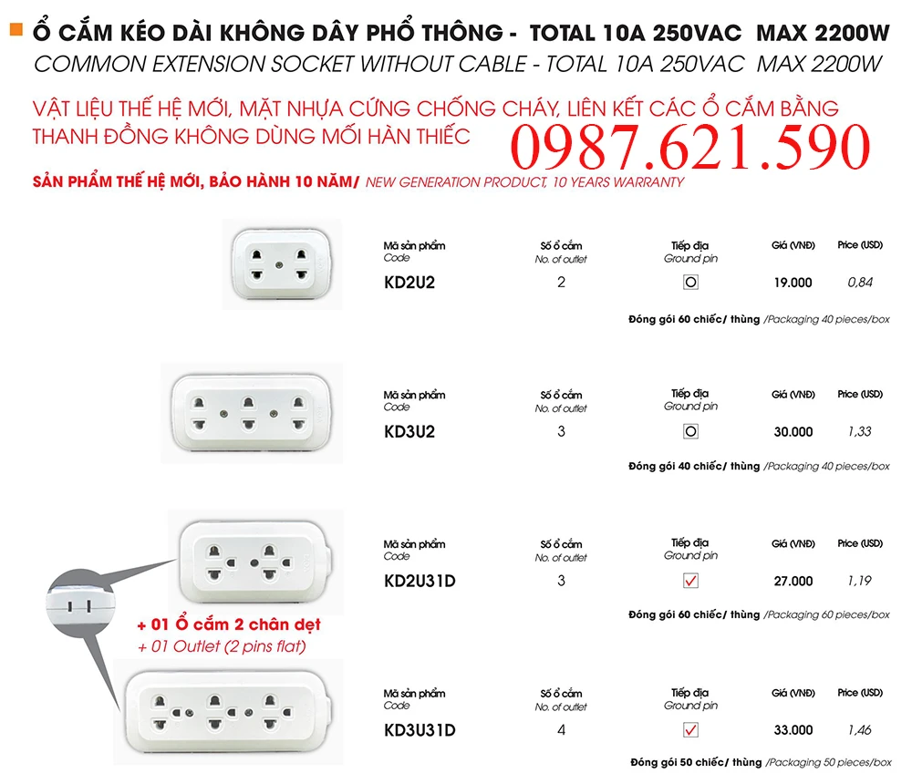 Ổ cắm không dây phổ thông