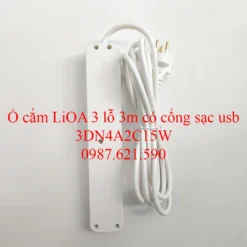 Ổ cắm LiOA 3DN4A2C15W có cổng sạc usb